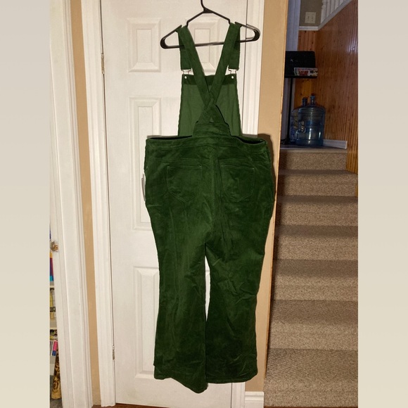 ModCloth Adored In Cords Flared Overalls 2X Emerald Green - Picture 3 of 9